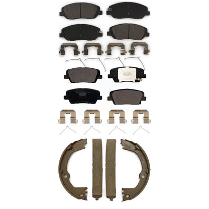 Ceramic Brake Pads And Parking Shoes Front Rear Kit For Hyundai Santa Fe XL