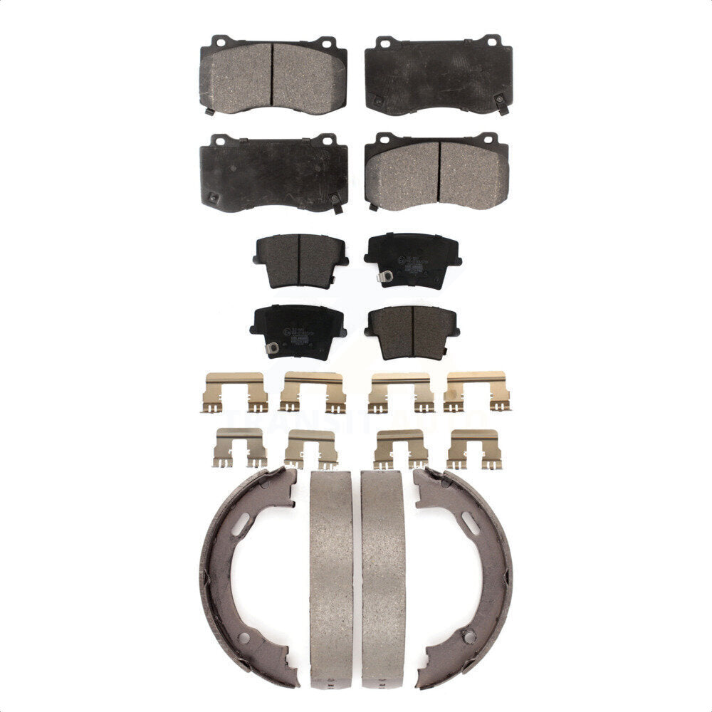 Ceramic Brake Pads And Parking Shoes Front Rear Kit For Dodge Charger