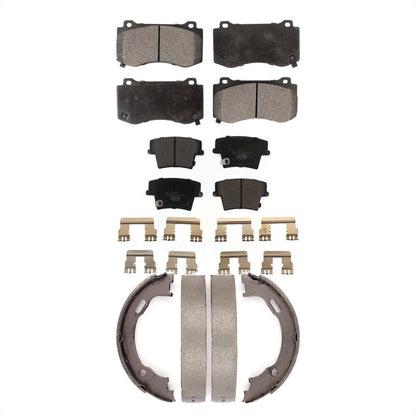 Ceramic Brake Pads And Parking Shoes Front Rear Kit For Dodge Charger
