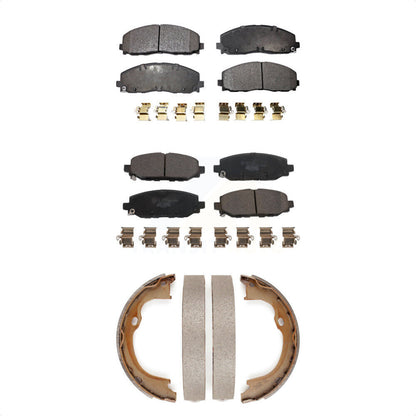 Ceramic Brake Pads And Parking Shoes Front Rear Kit For Jeep Wrangler