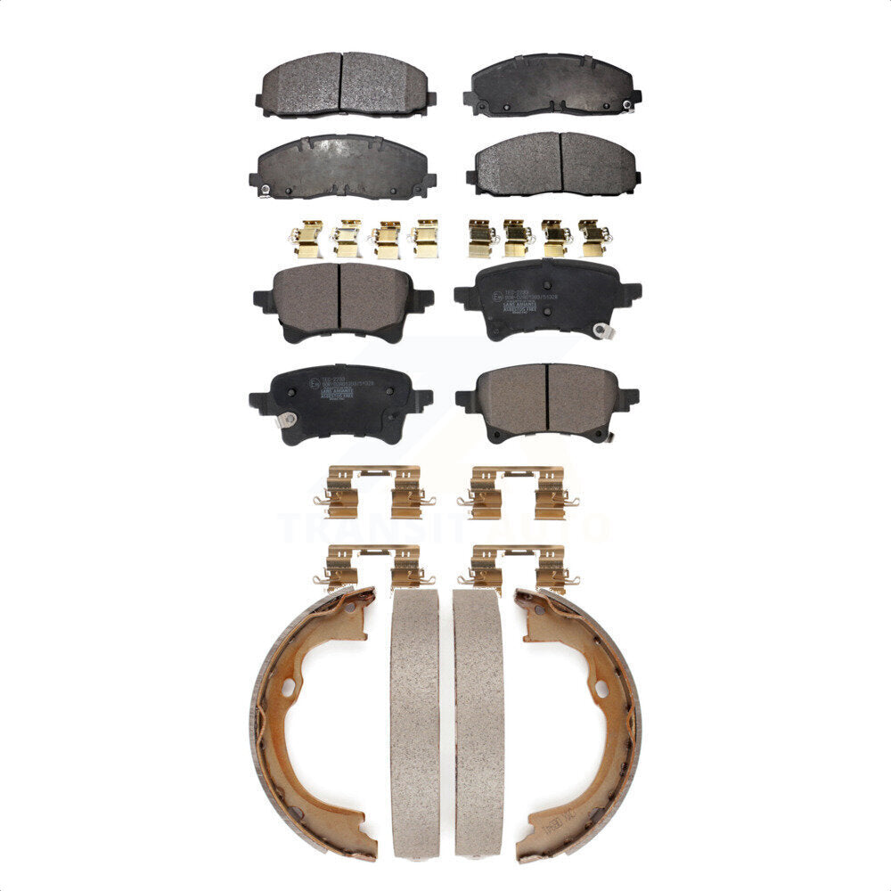 Ceramic Brake Pads And Parking Shoes Front Rear Kit For Jeep Wrangler Gladiator
