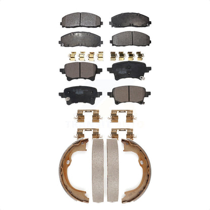 Ceramic Brake Pads And Parking Shoes Front Rear Kit For Jeep Wrangler Gladiator