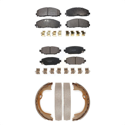 Ceramic Brake Pads And Parking Shoes Front Rear Kit For Jeep Wrangler