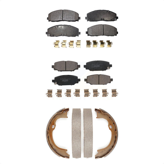 Ceramic Brake Pads And Parking Shoes Front Rear Kit For Jeep Wrangler