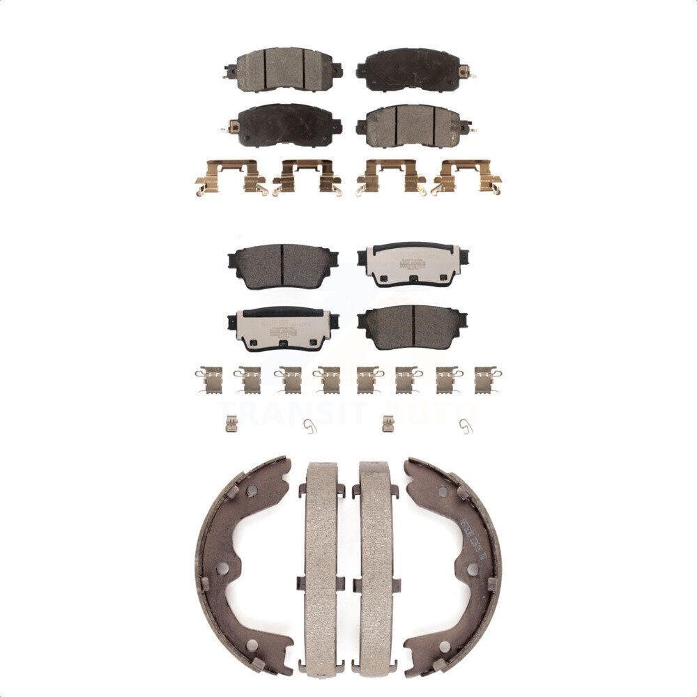 Ceramic Brake Pads And Parking Shoes Front Rear Kit For Nissan Altima