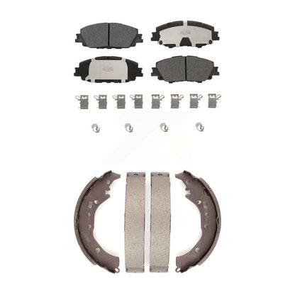 Ceramic Brake Pads And Drum Shoes Front Rear Kit For 2019 Toyota Corolla 2.0L