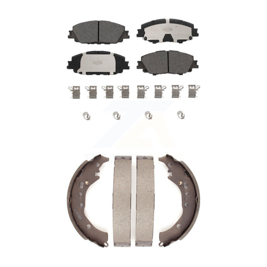 Ceramic Brake Pads And Drum Shoes Front Rear Kit For 2019 Toyota Corolla 2.0L
