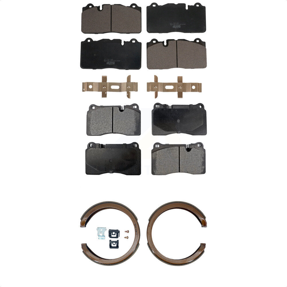 Ceramic Brake Pads And Parking Shoes Front Rear Kit For Chevrolet Corvette