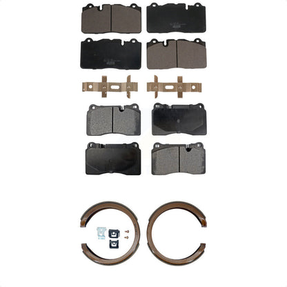 Ceramic Brake Pads And Parking Shoes Front Rear Kit For Chevrolet Corvette