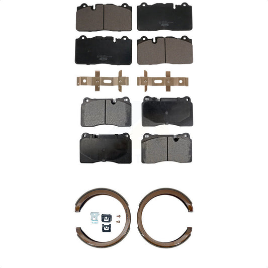 Ceramic Brake Pads And Parking Shoes Front Rear Kit For Chevrolet Corvette