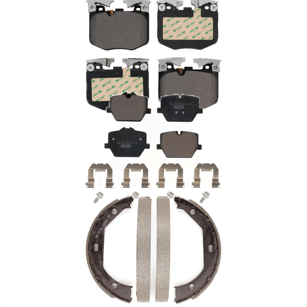 Ceramic Brake Pads And Parking Shoes Front Rear Kit For BMW 330i xDrive