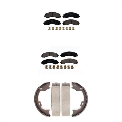 Ceramic Brake Pads And Parking Shoes Front Rear Kit For Ram 3500