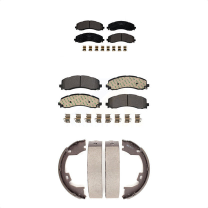 Ceramic Brake Pads And Parking Shoes Front Rear Kit For Ram 2500 3500