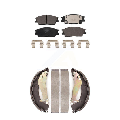 Ceramic Brake Pads And Drum Shoes Front Rear Kit For 2020-2023 Hyundai Venue
