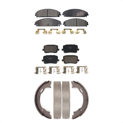 Ceramic Brake Pads & Parking Shoe Front Rear Kit For Dodge Charger RWD with 5.7L