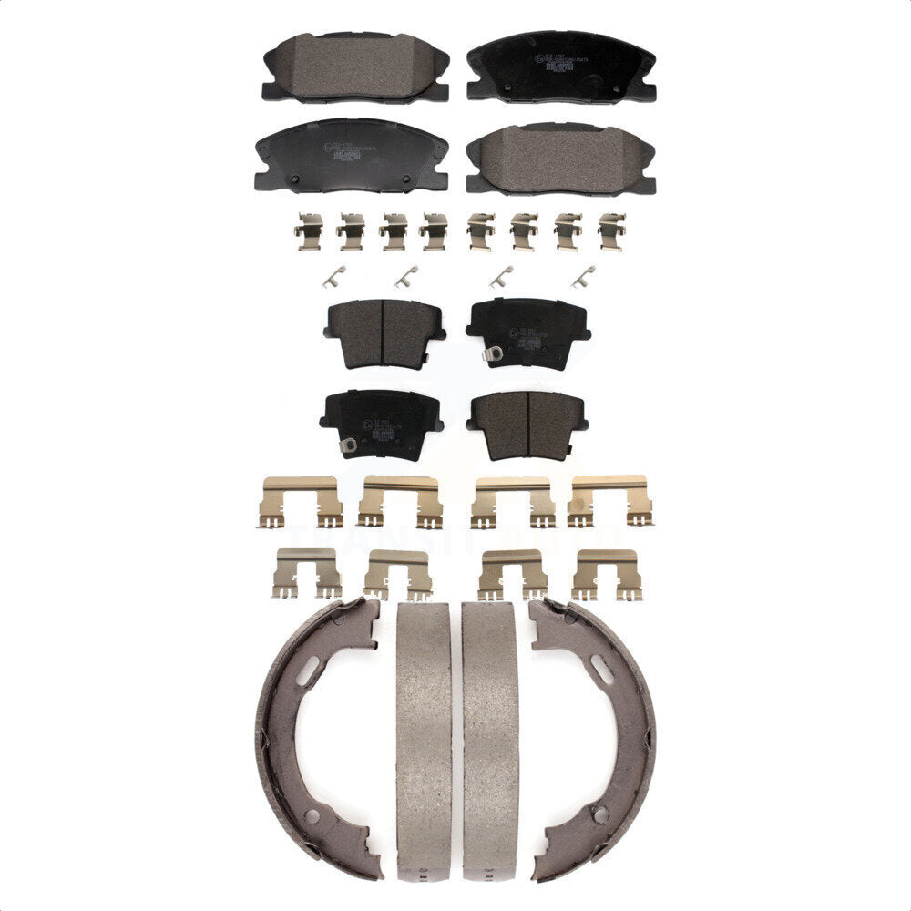 Ceramic Brake Pads And Parking Shoes Front Rear Kit For Dodge Charger