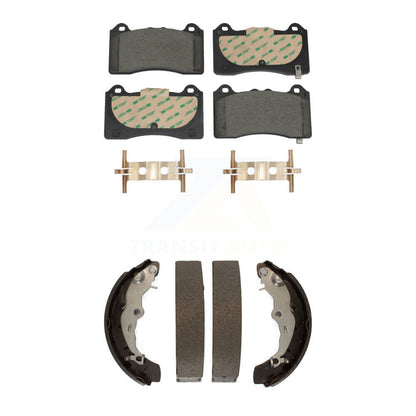 Ceramic Brake Pads And Drum Shoes Front Rear Kit For 2016-2018 Ford Focus RS