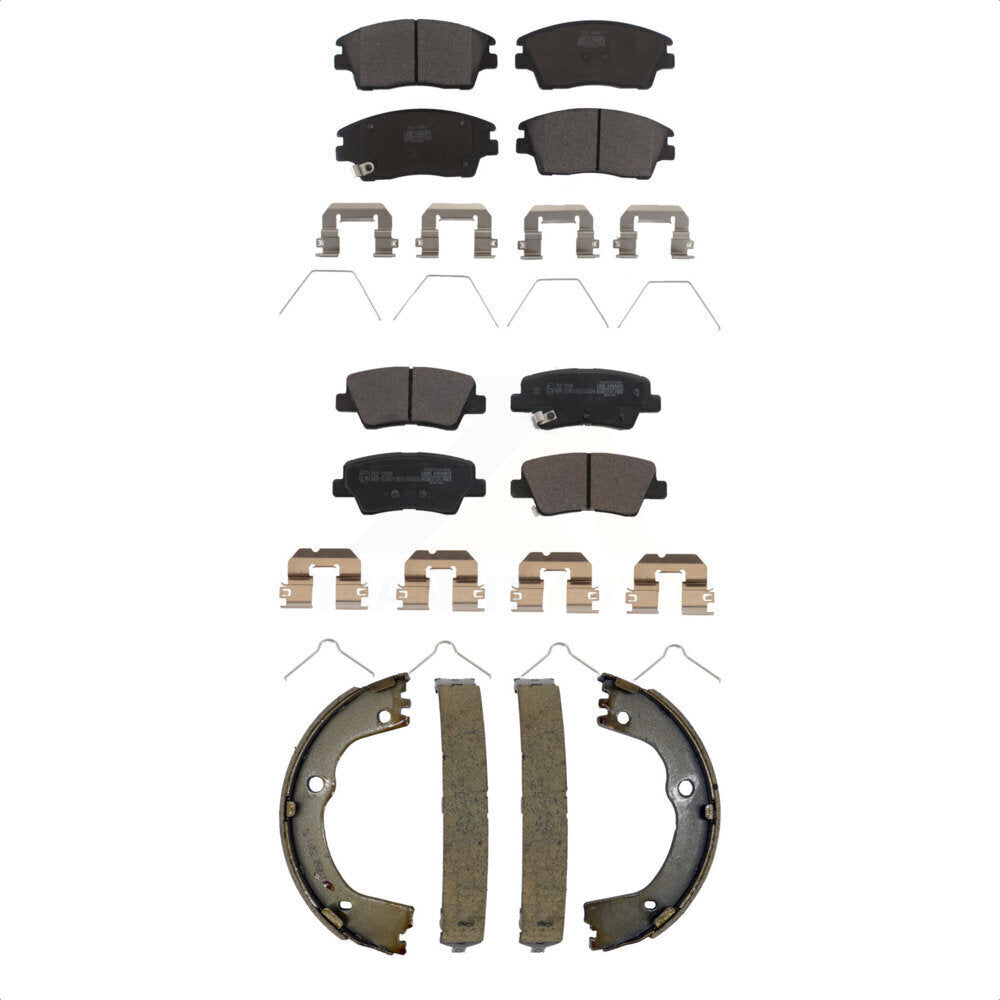 Ceramic Brake Pads & Parking Shoe Front Rear Kit For Kia Sportage Hyundai Tucson