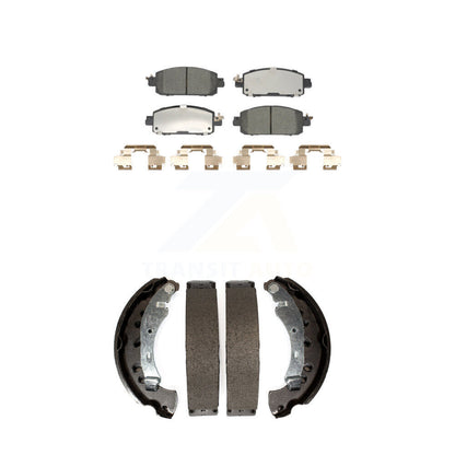 Ceramic Brake Pads And Drum Shoes Front Rear Kit For 2020-2023 Nissan Sentra