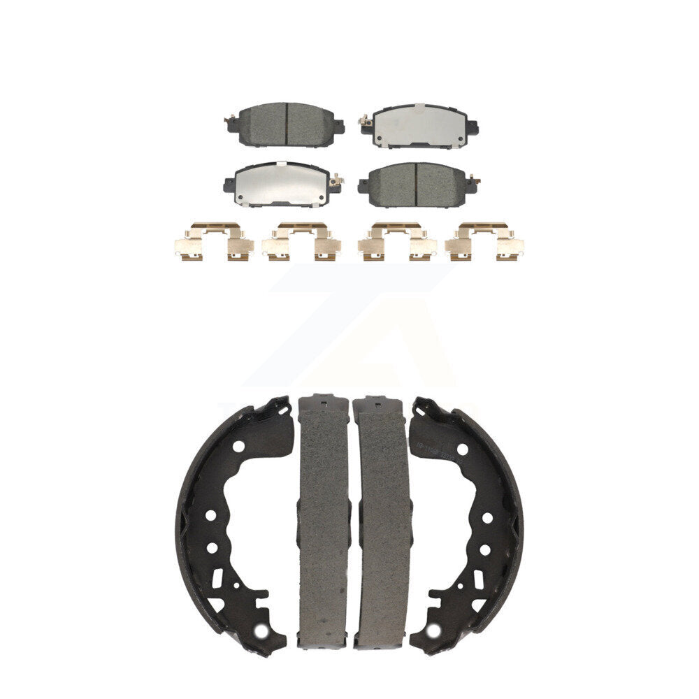 Ceramic Brake Pads Drum Shoe Front Rear Kit For 21 Nissan Kicks Disc rear brakes