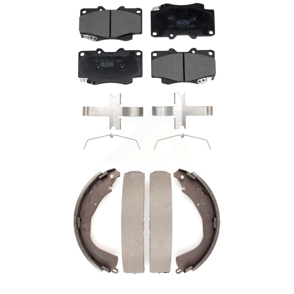 Ceramic Brake Pads And Drum Shoes Front Rear Kit For Toyota Tacoma