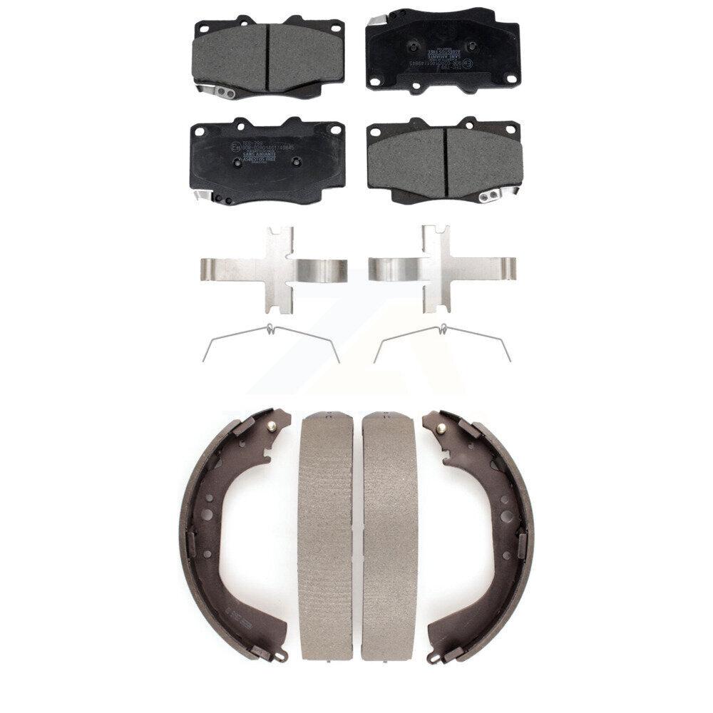 Ceramic Brake Pads Drum Shoes Front Rear Kit For Toyota Tacoma With 6 Lug Wheels