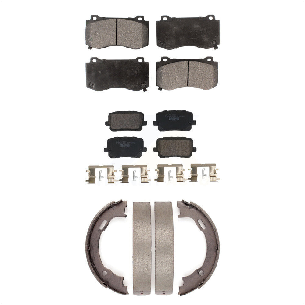Ceramic Brake Pads And Parking Shoes Front Rear Kit For Dodge Charger
