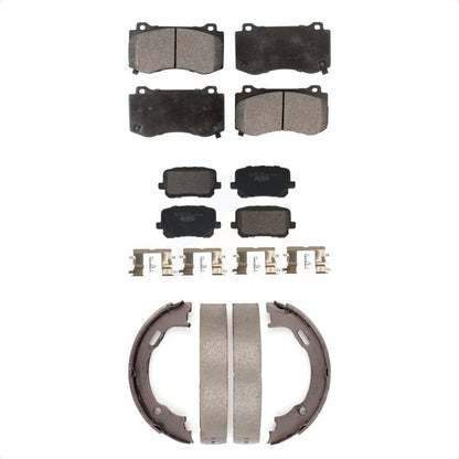 Ceramic Brake Pads And Parking Shoes Front Rear Kit For Dodge Charger