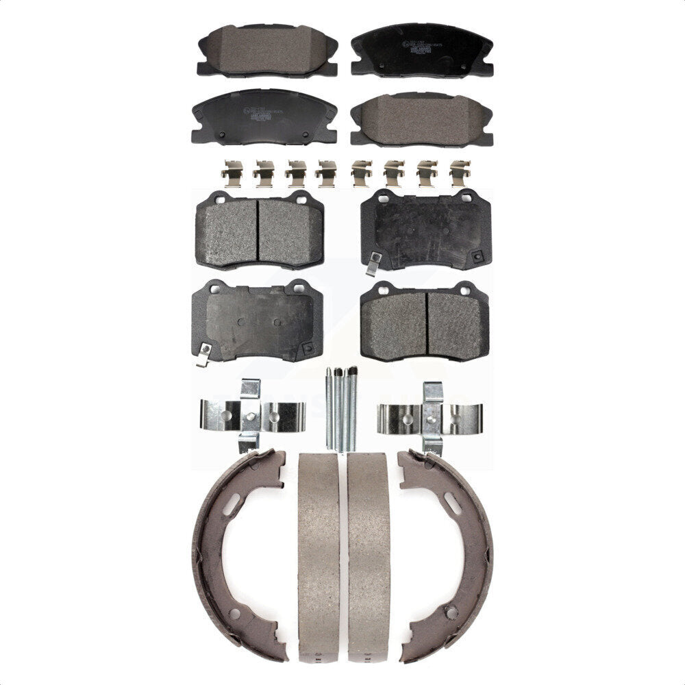 Ceramic Brake Pads And Parking Shoes Front Rear Kit For Dodge Charger