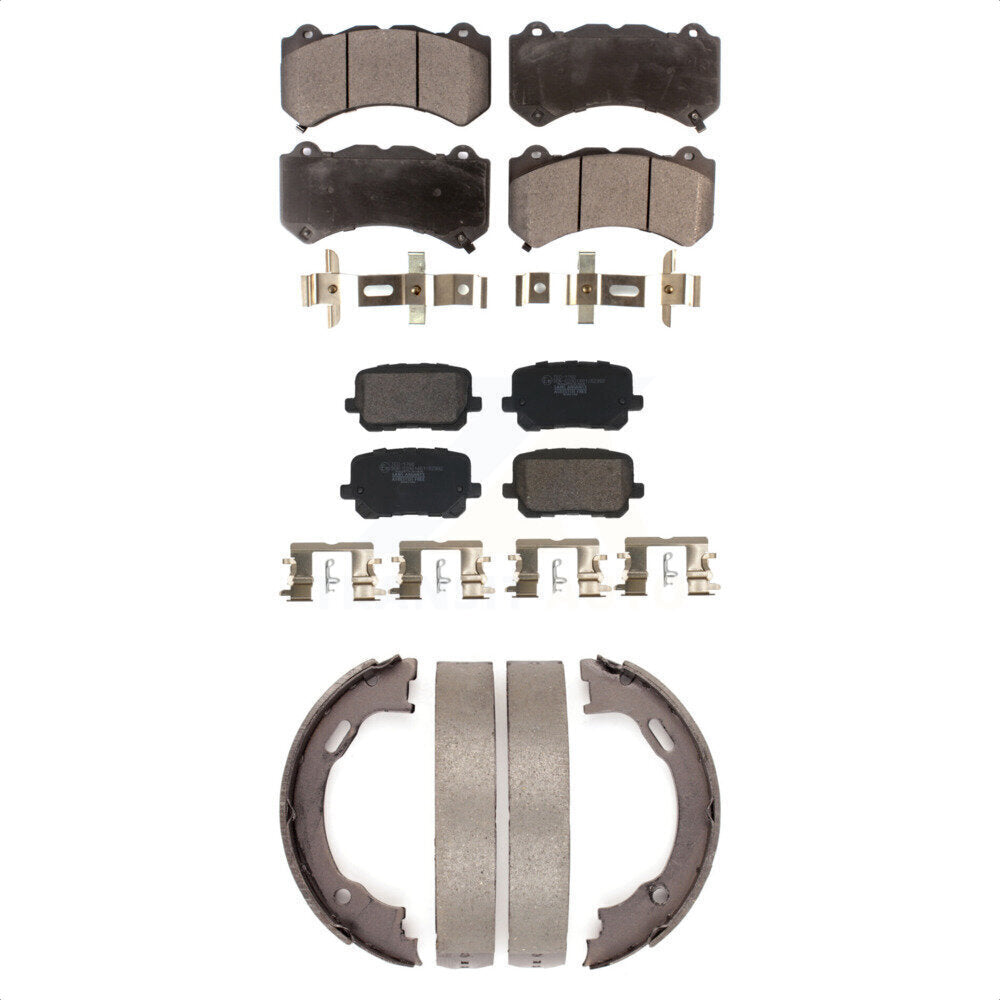 Ceramic Brake Pads And Parking Shoes Front Rear Kit For Dodge Charger