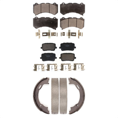 Ceramic Brake Pads And Parking Shoes Front Rear Kit For Dodge Charger