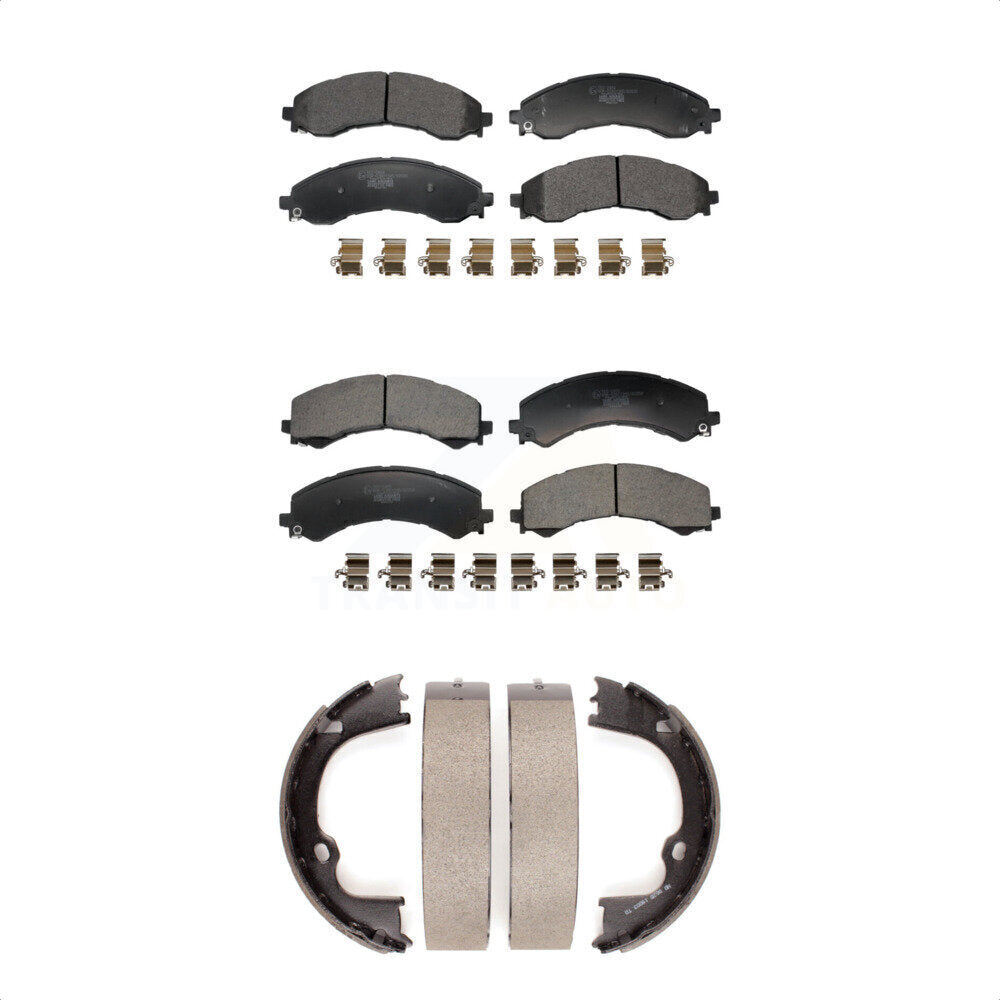 Ceramic Brake Pads And Parking Shoe Front Rear Kit For GMC Savana 2500 Chevrolet