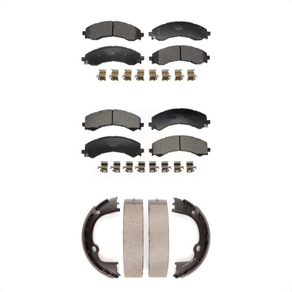 Ceramic Brake Pads And Parking Shoe Front Rear Kit For GMC Savana 2500 Chevrolet