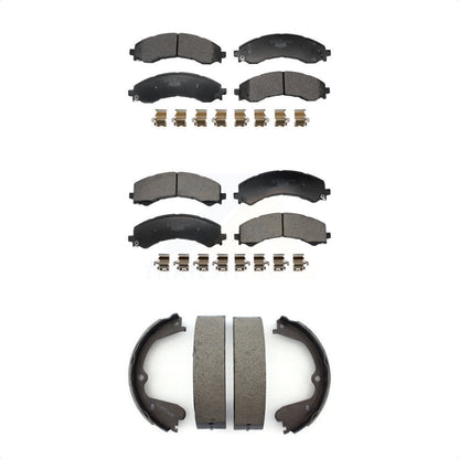 Ceramic Brake Pads And Parking Shoe Front Rear Kit For GMC Savana 3500 Chevrolet