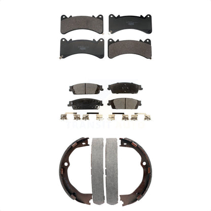 Ceramic Brake Pads Parking Shoes Front Rear Kit For GMC Chevrolet Sierra 1500 LD