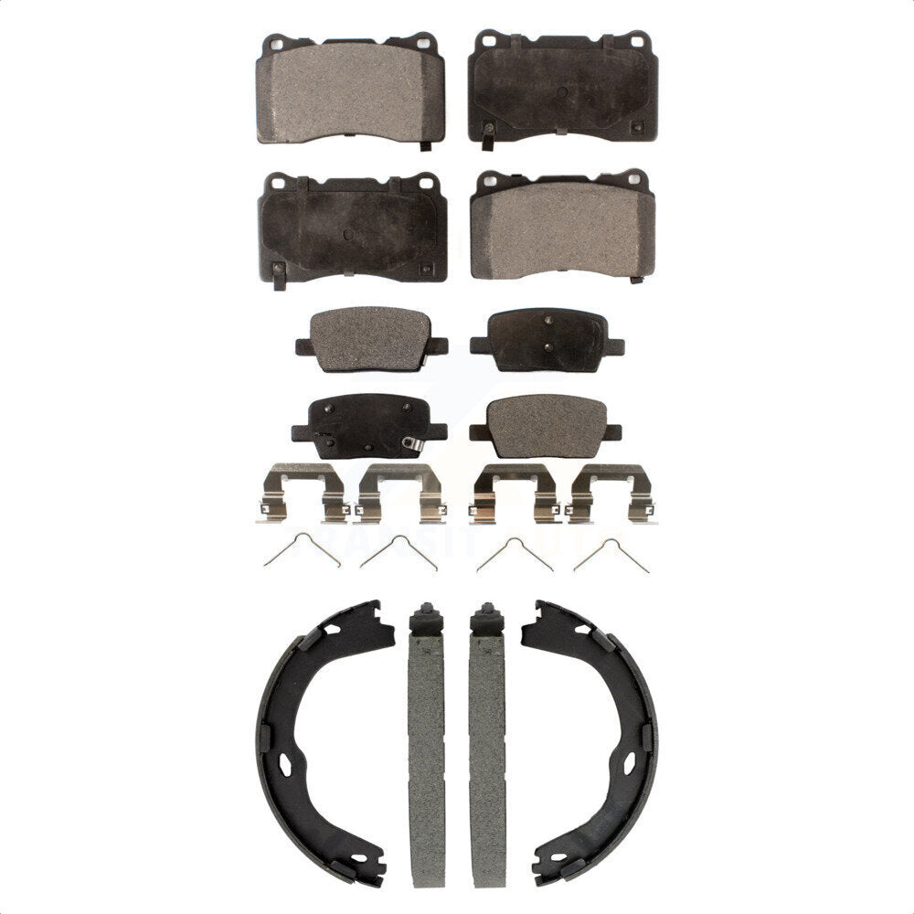 Ceramic Brake Pads And Parking Shoes Front Rear Kit For Chevrolet Camaro