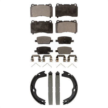Ceramic Brake Pads And Parking Shoes Front Rear Kit For Chevrolet Camaro