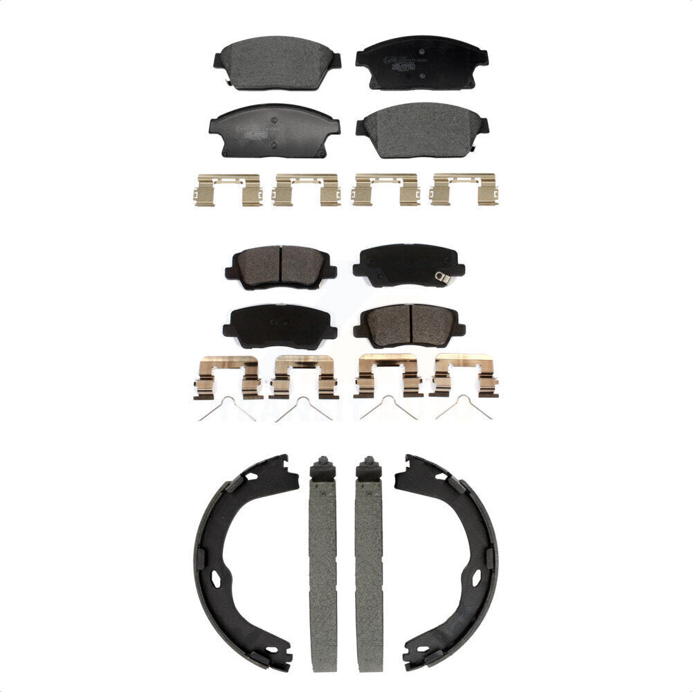 Ceramic Brake Pads And Parking Shoes Front Rear Kit For Cadillac ATS