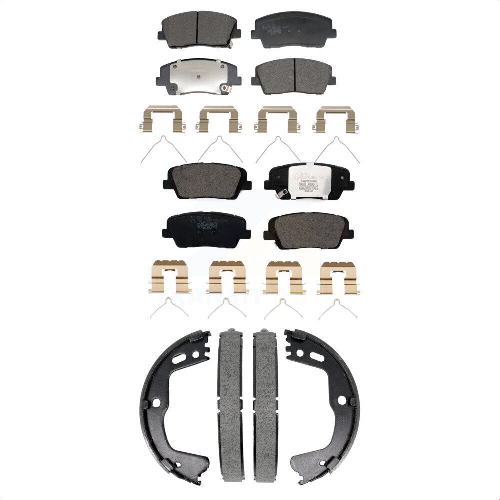 Ceramic Brake Pads And Parking Shoes Front Rear Kit For Genesis G70 Kia Stinger