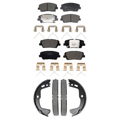 Ceramic Brake Pads And Parking Shoes Front Rear Kit For Genesis G70 Kia Stinger