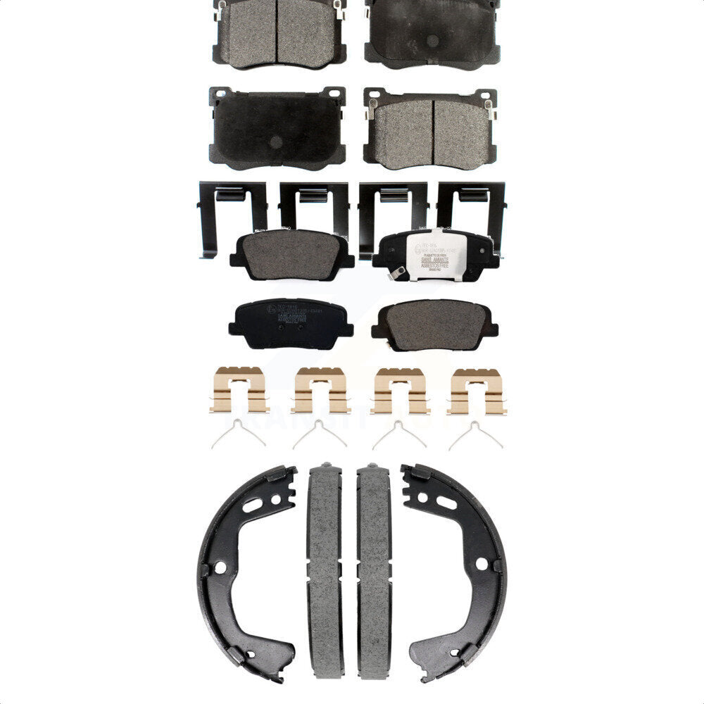 Ceramic Brake Pads & Parking Shoes Front Rear Kit For 2018-2020 Genesis G80 3.3L