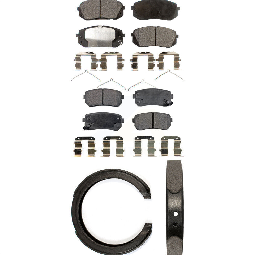 Ceramic Brake Pads And Parking Shoe Front Rear Kit For Hyundai Sonata GAS engine