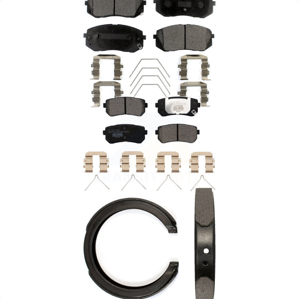 Ceramic Brake Pads And Parking Shoes Front Rear Kit For Kia Optima