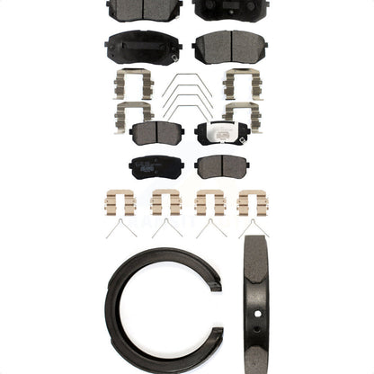 Ceramic Brake Pads And Parking Shoes Front Rear Kit For Kia Optima