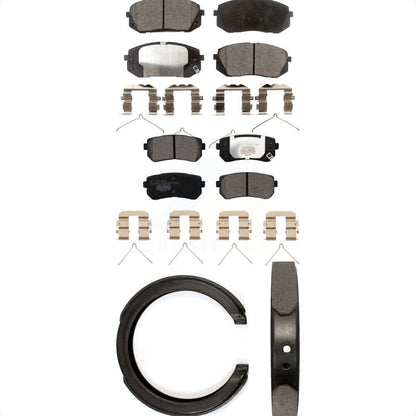 Ceramic Brake Pads And Parking Shoes Front Rear Kit For Kia Optima