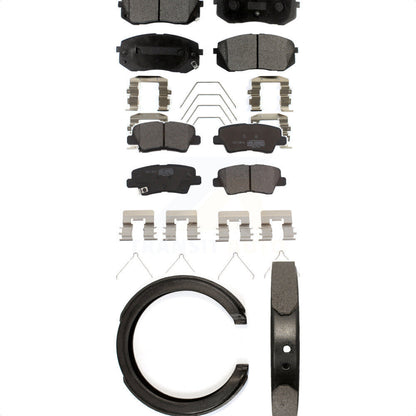 Ceramic Brake Pads And Parking Shoes Front Rear Kit For Kia Optima