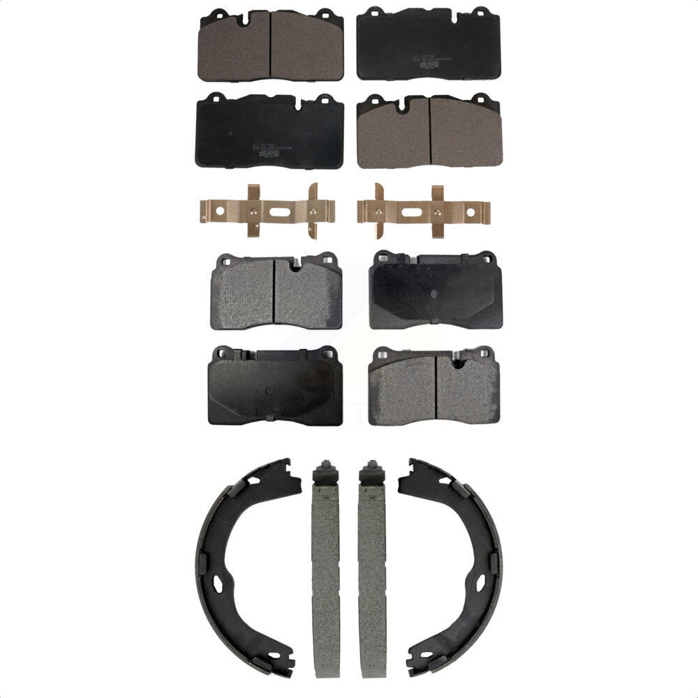 Ceramic Brake Pads And Parking Shoes Front Rear Kit For Chevrolet Corvette