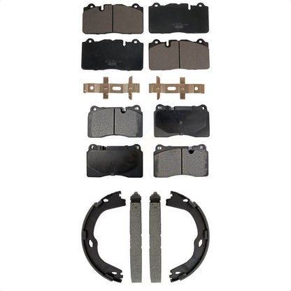 Ceramic Brake Pads And Parking Shoes Front Rear Kit For Chevrolet Corvette