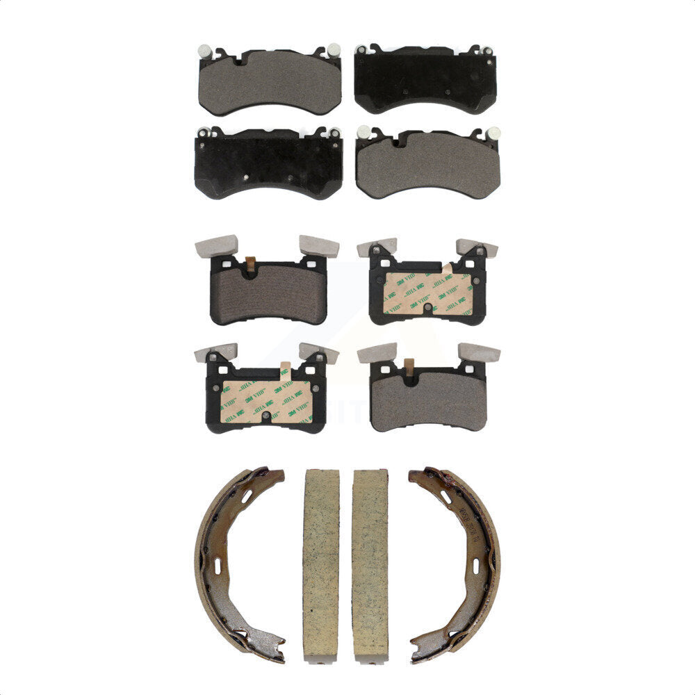 Ceramic Brake Pads And Parking Shoes Front Rear Kit For Mercedes-Benz C63 AMG