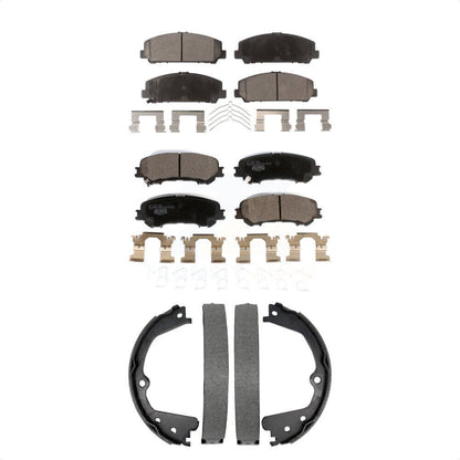 Ceramic Brake Pads And Parking Shoes Front Rear Kit For 2017-2023 Nissan TITAN